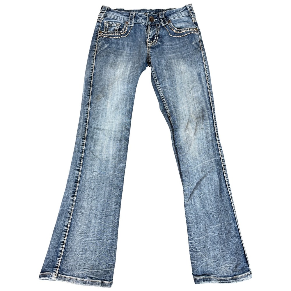 Cowgirl Tuff Co. Timeless Bootcut Jean Womens 26x31 (27x30) Blue Stretch Western